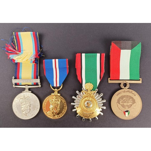 285 - A group of four medals, awarded to CPOWEA C Bartlett D183447T RN, comprising a Gulf medal, with 16 J... 