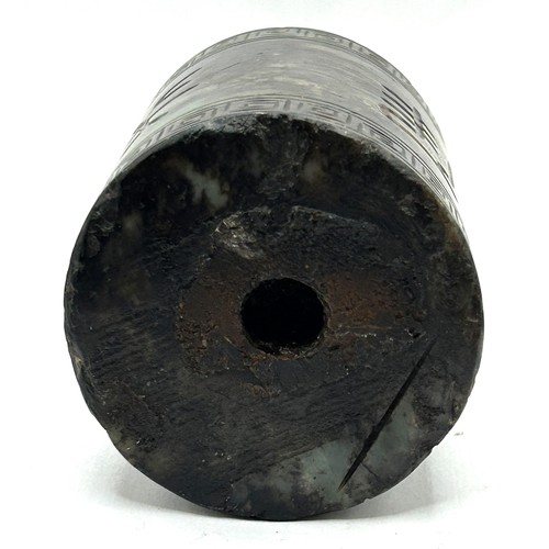 1185 - A mutton fat jade prayer wheel, lacking base, 6 cm diameter x 8 cm high