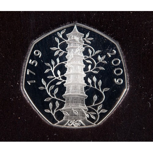 300 - A Royal Mint year proof coin set, 2009, including the Kew Gardens 50p, boxed...