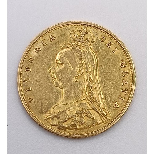 320 - A Victorian shield back half sovereign, 1887