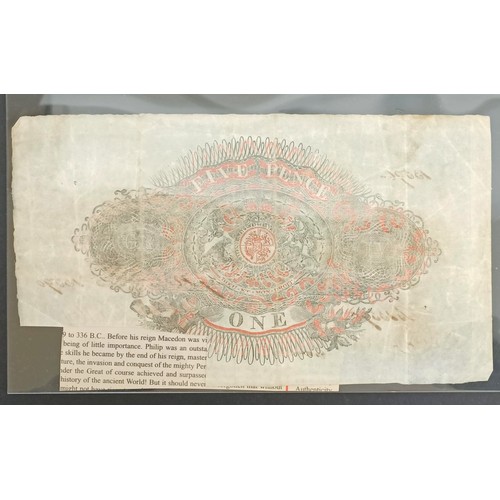 329 - An early 19th century Christchurch & Wimborne Bank £1 banknote, No 13590, cut and folded