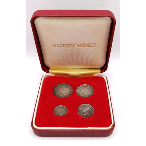 337 - A Victorian Maundy coin set, 1881, in a modern case...