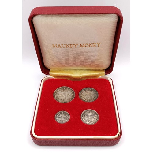 337 - A Victorian Maundy coin set, 1881, in a modern case...