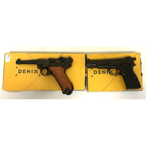 411 - A Denix replica Luger P08 pistol and another similar, a GP35 pistol, both boxed (2) Provenance: On I... 