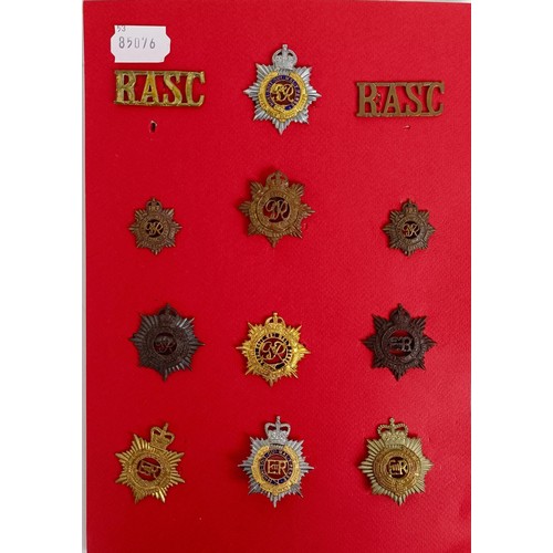 425 - Assorted military badges, including RASC, RAOC, RAC and others Provenance: A Collection of Military ... 