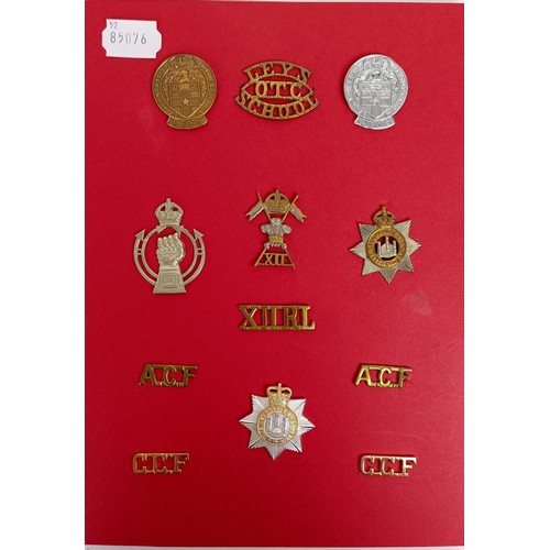 430 - Assorted military badges, including Derbyshire & Leicestershire Yeomanry, and the Royal Malta Mi... 