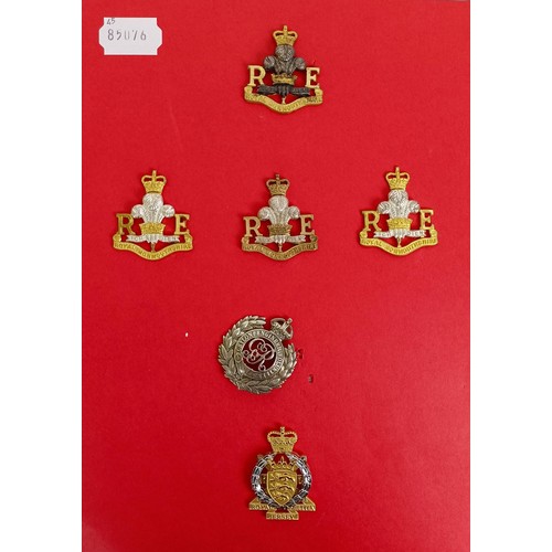 433 - A group of Royal Engineers badges, including Monmouthshire, Ceylon Engineer Volunteers, Royal Militi... 