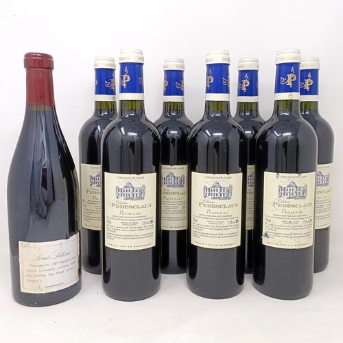 2023 - Seven bottles of Chateau Pedesclaux, Pauillac, Grand Cru Classe, 2006, and a bottle of Corton, Domai...