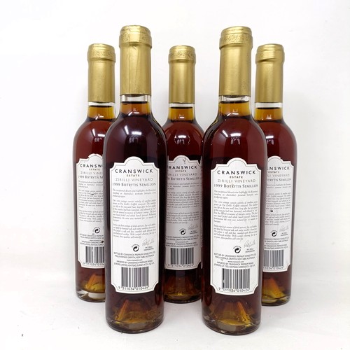 2136 - Five bottles, 37.5 cl, of Cranswick Estate, Zirilli Vineyard, Riverina, N.S.W., Botrytis Semillon, 1... 