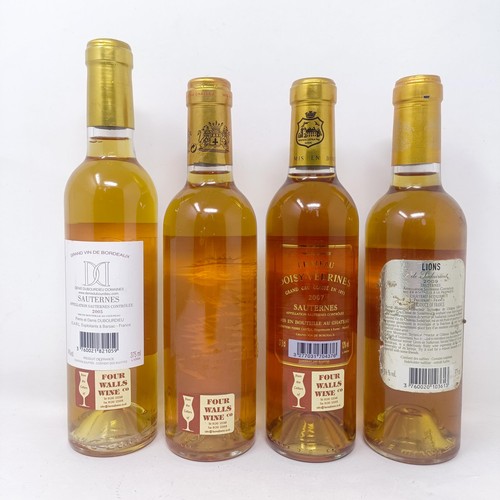 2131 - Four bottles, 37.5 cl, of Sauternes, comprising a bottle of Chateau Doisy Daene, 2005, a bottle of C... 