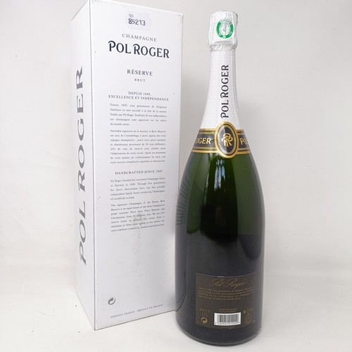 2122 - A magnum of Pol Roger champagne, Reserve Brut, white labelProvenance: From a West Country House, sto... 