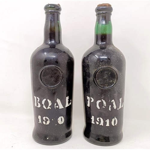 2182 - Two bottles of Madeira, Boal, 1910 Solera, bottled 1950 (2)<br /><br />Provenance: From a West Count...