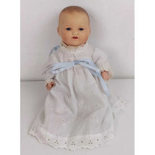 913 - An Armand Marseille bisque head baby doll, with a composite body, 31 cm, and another, 26 cm (2) Prov... 