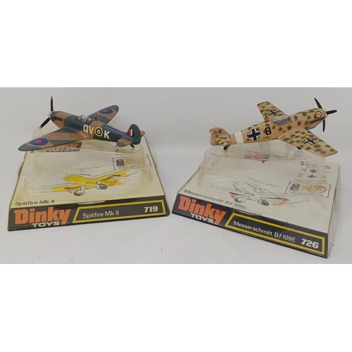 935 - Dinky Toys models, a Spitfire MkII No 719, No 718, No 719, No 726, No 715, and No 739, all boxed (6)