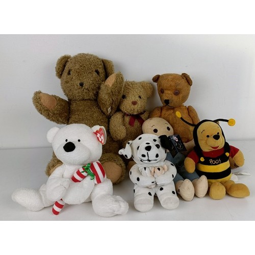 941 - A pair of Millennium teddy bears, seated on rocking chairs, assorted Ty beanie babies, and a set of ...