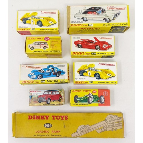 957 - A Dinky Toys USA Police Car, No 251, No 223, No 223, No 197, No 220, No 204, No 241, No 183, No 432,... 