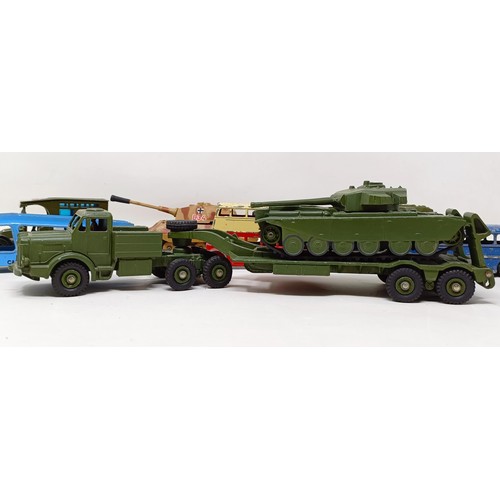 961 - A Dinky Supertoys Centurion Tank and carrier, other Dinky, Corgi and other unboxed play worn toy car... 