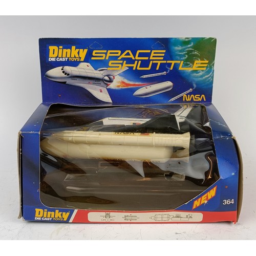 963 - A Dinky Toys Spaceshuttle, No 364, boxed, and assorted other play worn model cars, trucks and buses ... 