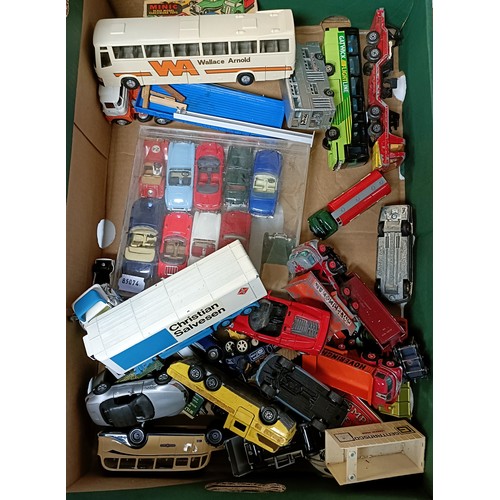 963 - A Dinky Toys Spaceshuttle, No 364, boxed, and assorted other play worn model cars, trucks and buses ... 