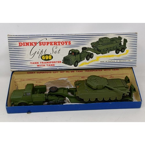 971 - A Dinky Supertoys gift set, 698, and Dinky Toys model 697, both boxed (box)