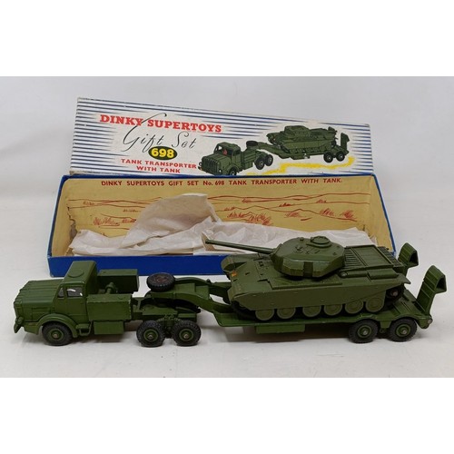 971 - A Dinky Supertoys gift set, 698, and Dinky Toys model 697, both boxed (box)