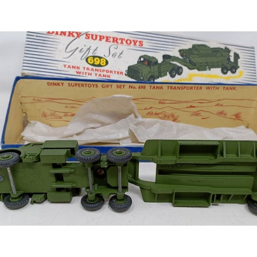 971 - A Dinky Supertoys gift set, 698, and Dinky Toys model 697, both boxed (box)