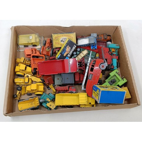 973 - A Dinky Toys fire engine, and assorted other play worn cars and trucks