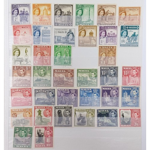 685 - A group of Malta stamps, mint and new sets, some unmounted, including a 3d reversed overprint