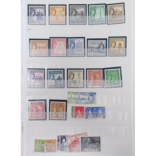 685 - A group of Malta stamps, mint and new sets, some unmounted, including a 3d reversed overprint