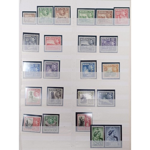 685 - A group of Malta stamps, mint and new sets, some unmounted, including a 3d reversed overprint