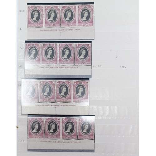 634 - A group of Elizabeth II Coronation mint stamps, including blocks