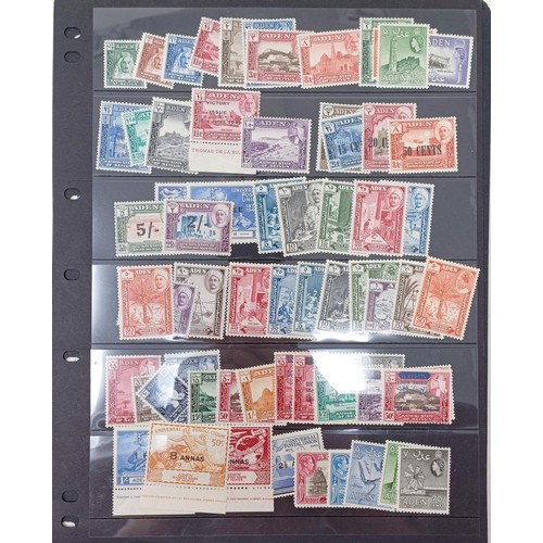 637 - A group of Aden mint and used stamps, including overprints and blocks