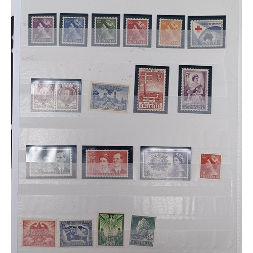 647 - A group of Australia stamps, including Tasmania, mint sets, some unmounted