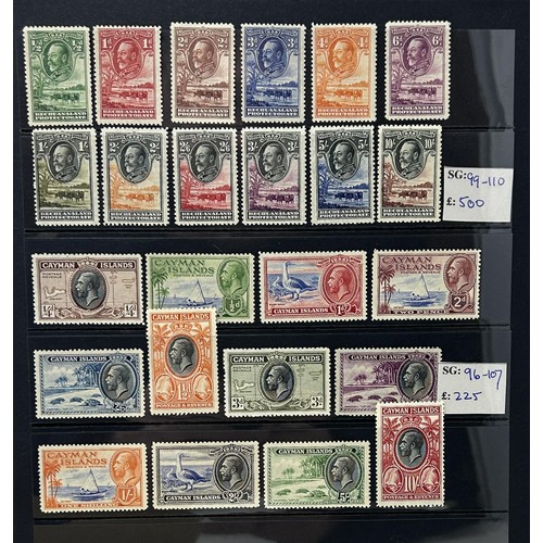 753 - British Empire- selection of better sets on a two sided stockcard with 1933 Basutoland and 1932 Bech... 