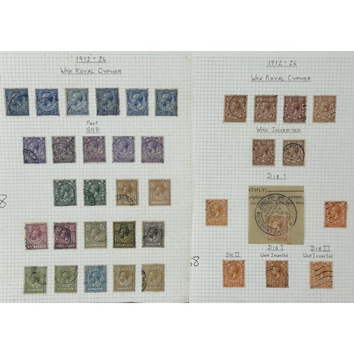 794 - A group of George V stamps, with watermark and dye variations...