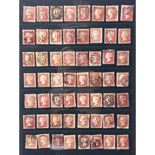 796 - A selection of early penny reds, unchecked plate marks...