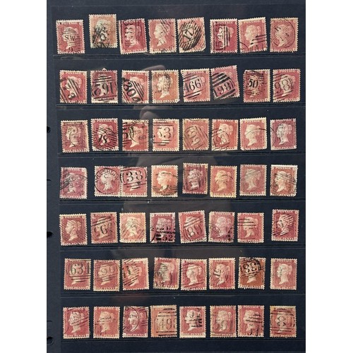 796 - A selection of early penny reds, unchecked plate marks...