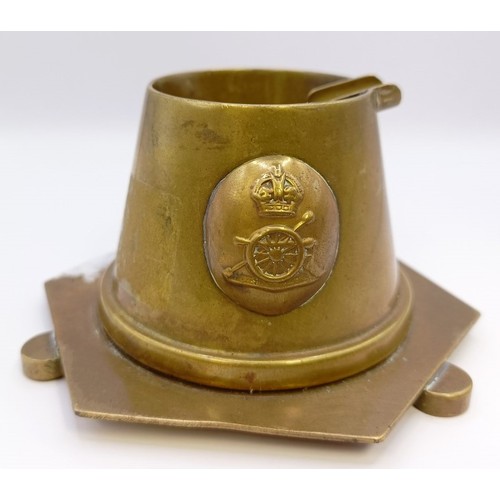 592 - A novelty trench art ashtray, 10 cm wide