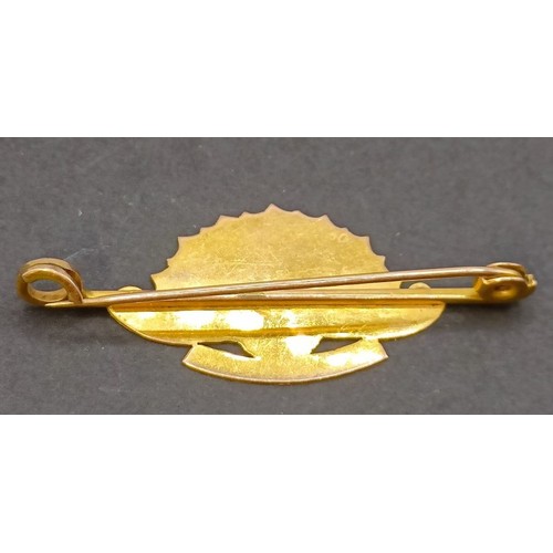 576 - A 9ct gold Australian sweetheart brooch, 3 g, cased