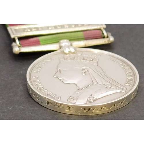 574 - An Afghanistan medal, awarded to 8 Bde 893 Pte T Moran 51st Regiment with Ali Musjid clasp, with cop... 