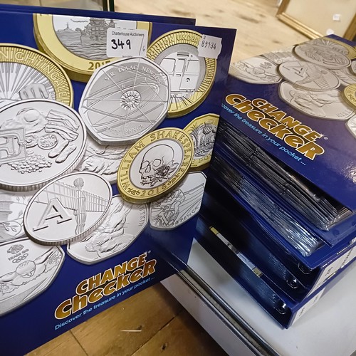 349 - A large group of GB coins, in six albums (6)...