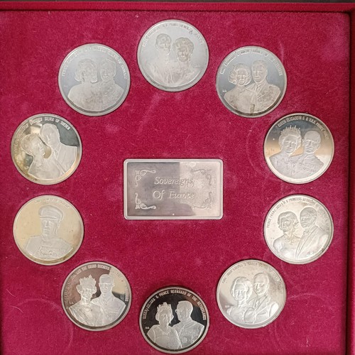 351 - Assorted silver proof coins, medallions and other items, mostly cased...