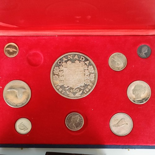 351 - Assorted silver proof coins, medallions and other items, mostly cased...