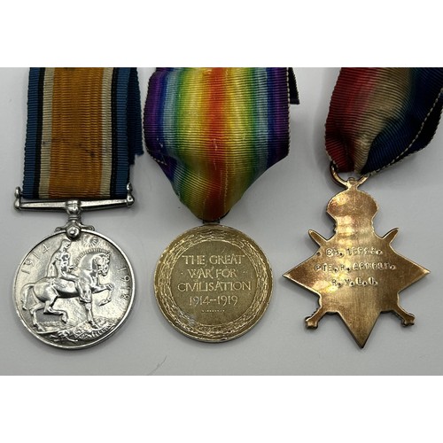 568 - A 1914-15 Star trio, awarded to Ch 16953 Pte R Arnold RMLI