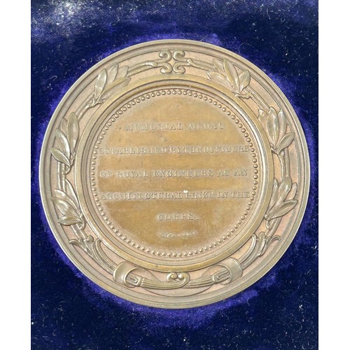 571 - A Francis Fowke Memorial copper medallion, School of Military Engineering, Chatham, No 9849 Lce Corp... 