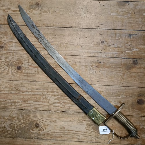 502 - A French 1767 pattern Grenadiers side arm, with a scabbard