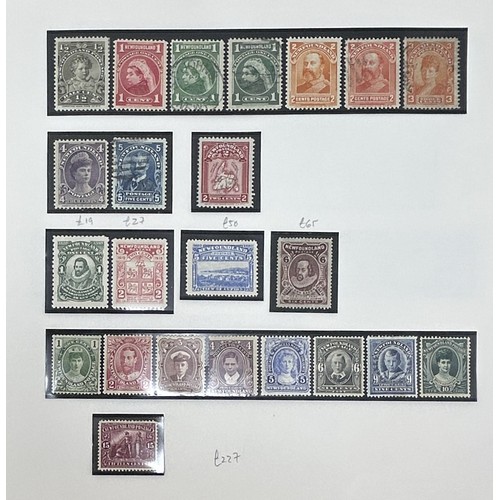 727 - Newfoundland- Fine predominantly unused collection on album leaves with better sets and values incl.... 