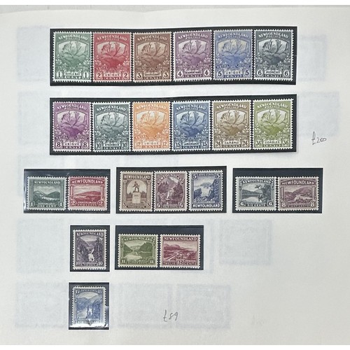 727 - Newfoundland- Fine predominantly unused collection on album leaves with better sets and values incl.... 