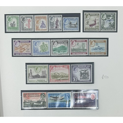 728 - Rhodesias and Nyasaland- Fine unused collection with complete sets throughout incl. Rhodesia Double ... 