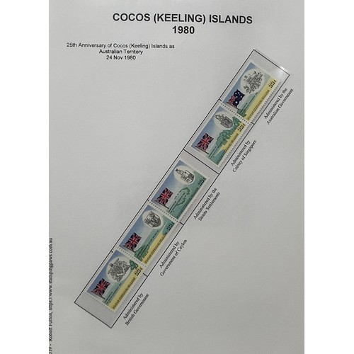 746 - Cocos Keeling Islands- attractive 1963-2010 large unused practically complete collection on album le... 